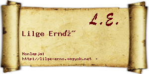 Lilge Ernő névjegykártya